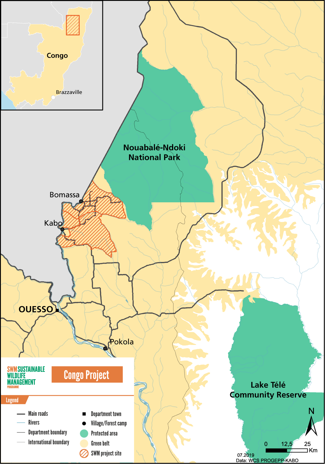 Map of the SWM activities in Congo
